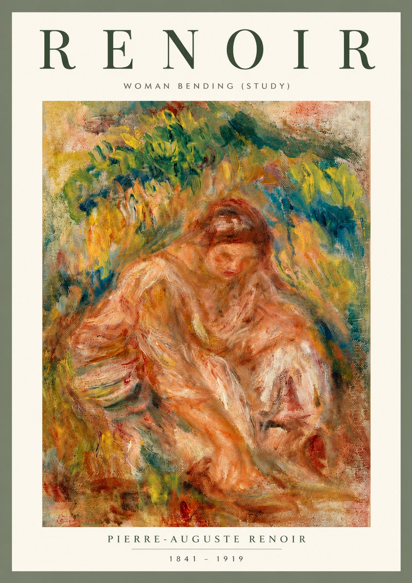 Renoir Woman Bending (Study) No5 - Plakát