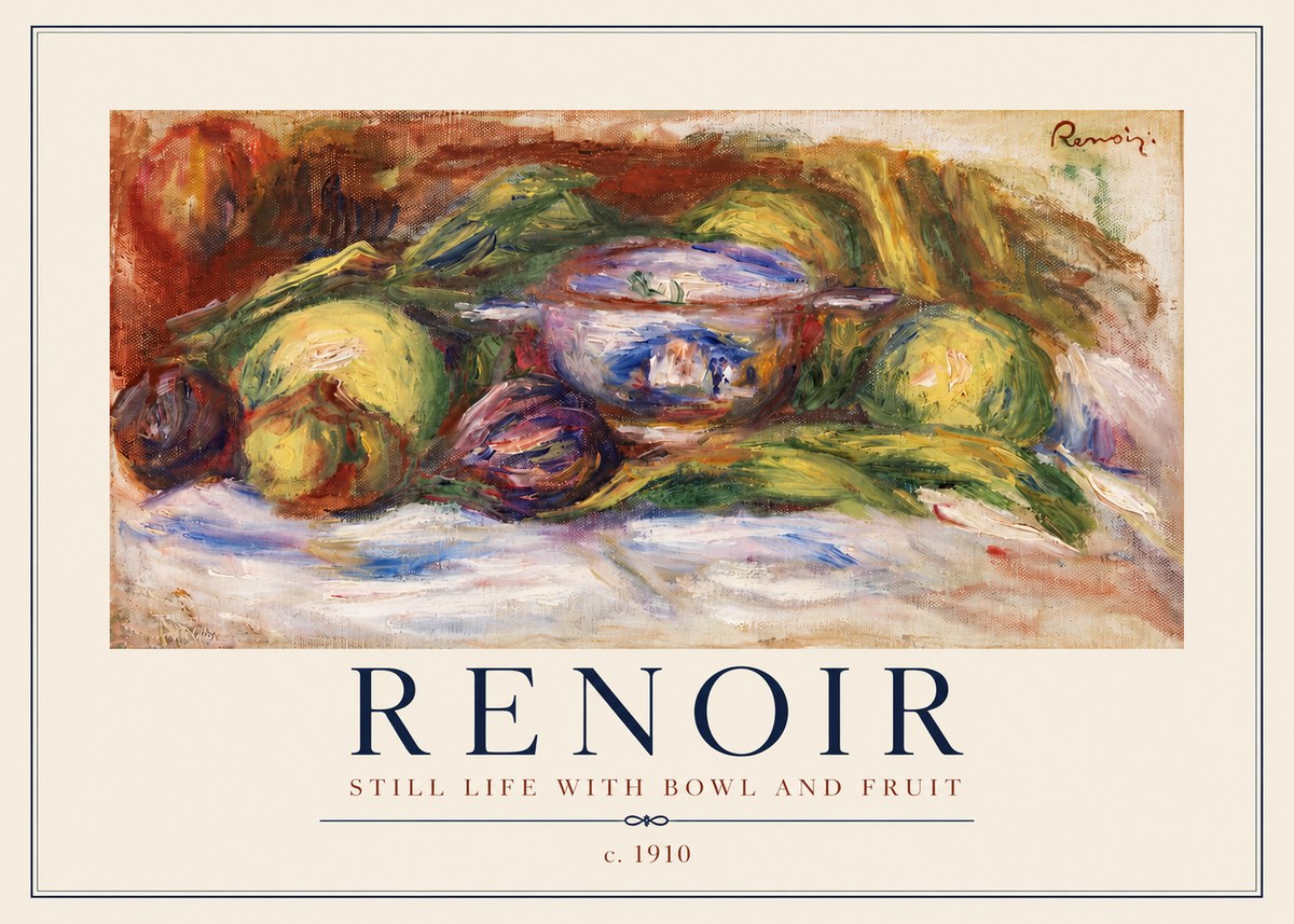 Renoir Still Life with Bowl and Fruit No2 - Plakát