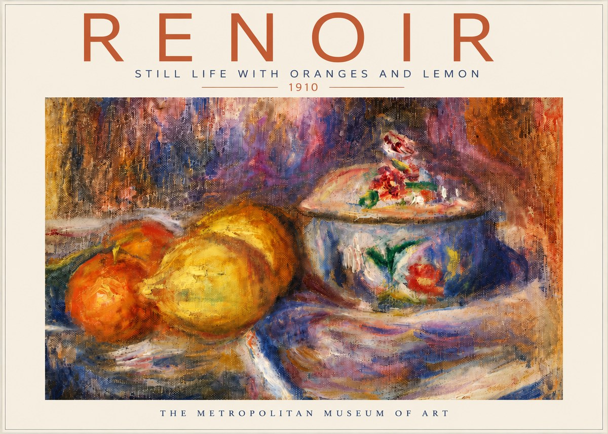 Renoir Still Life with Oranges and Lemon No4 - Plakát