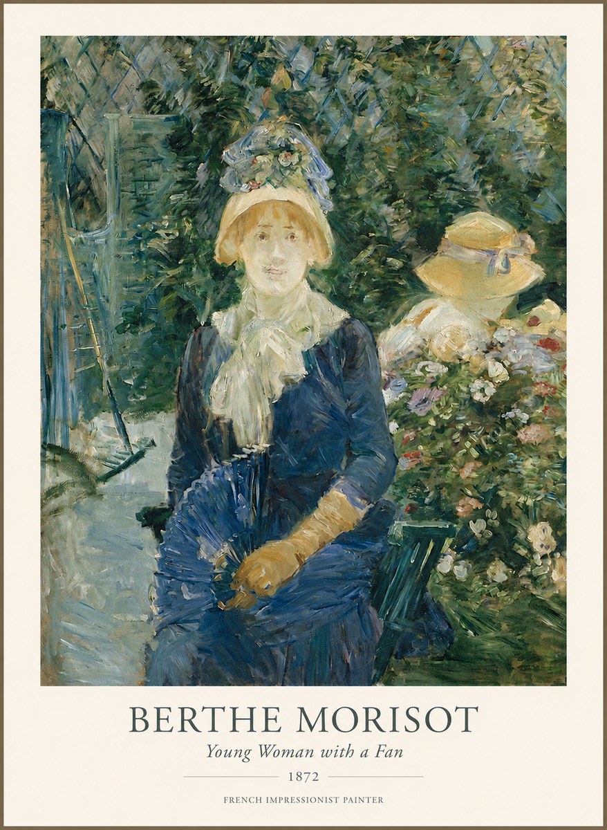 Berthe Morisot Young Woman with a Fan I No1 - Plakát