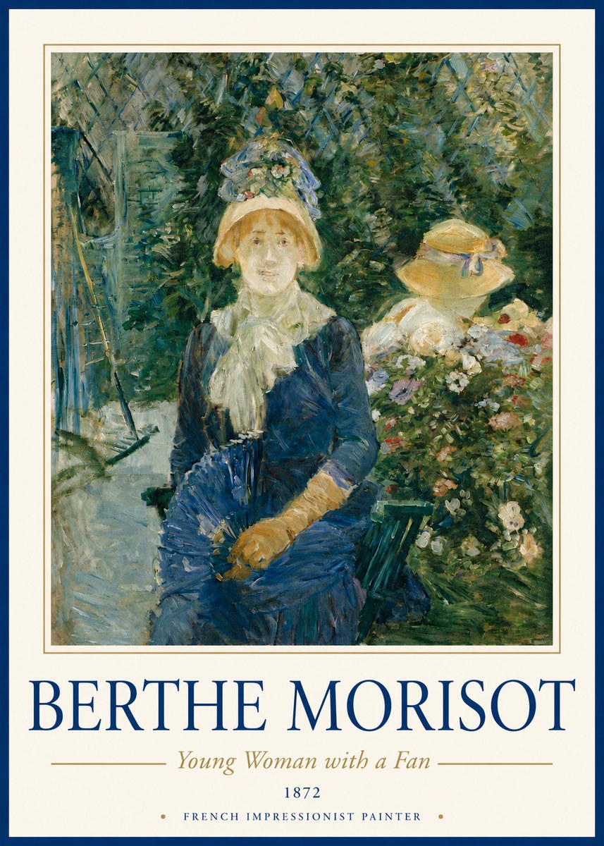 Berthe Morisot Young Woman with a Fan I No3 - Plakát