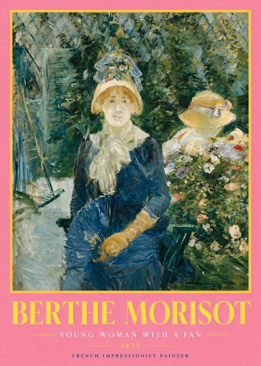 Berthe Morisot Young Woman with a Fan I No4 - Plakát