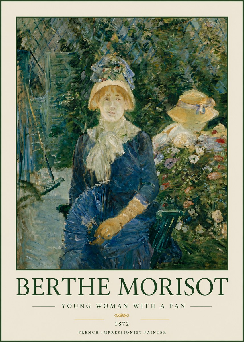 Berthe Morisot Young Woman with a Fan I No5 - Plakát