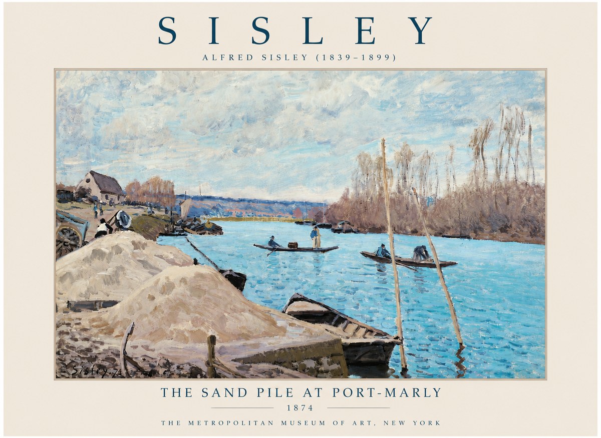 Sisley The Sand Pile at Port-marly No3 - Plakát