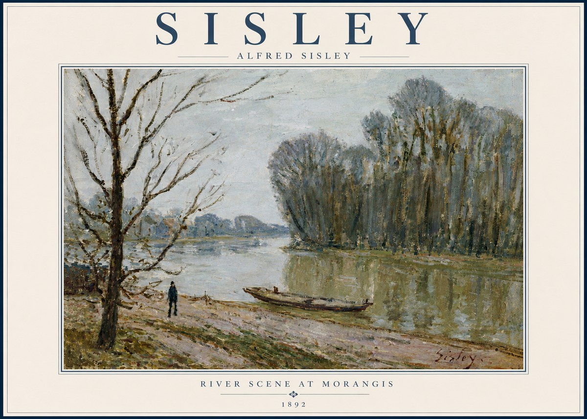 Sisley River Scene at Morangis No4 - Plakát