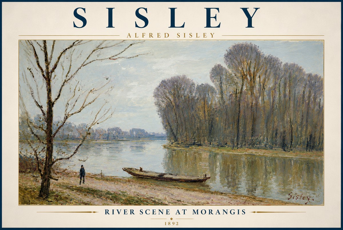 Sisley River Scene at Morangis No6 - Plakát