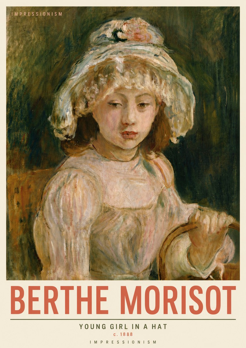 Berthe Morisot Young Girl in a Hat No5 - Plakát