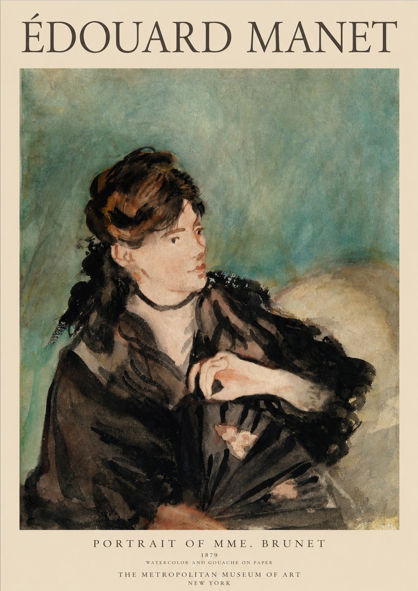 Édouard Manet Portrait of Mme. Brunet No1 - Plakát