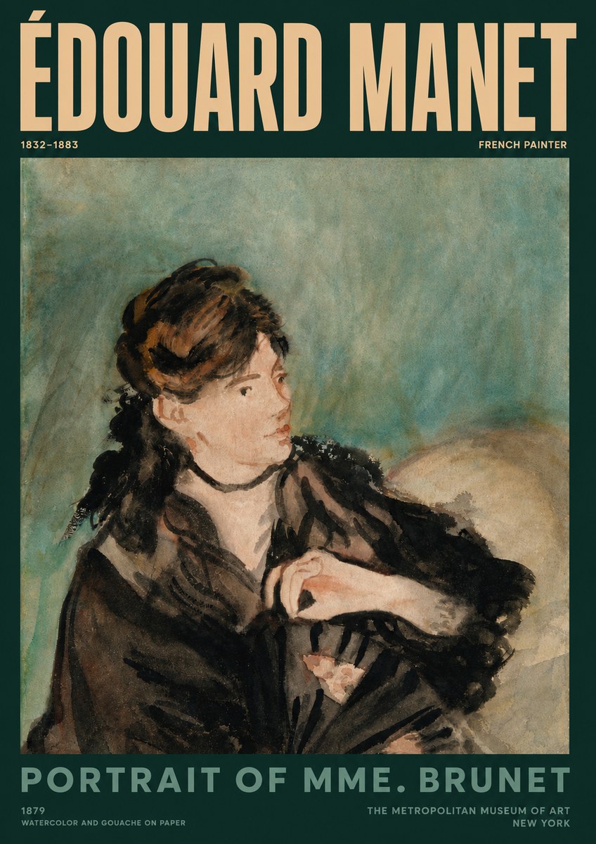 Édouard Manet Portrait of Mme. Brunet No3 - Plakát