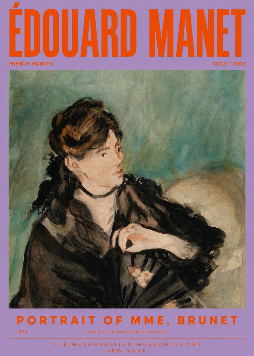 Édouard Manet Portrait of Mme. Brunet No6 - Plakát