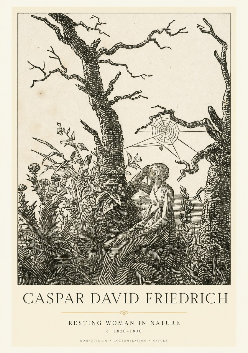 Caspar David Friedrich Resting Woman in Nature No1 - Plakát
