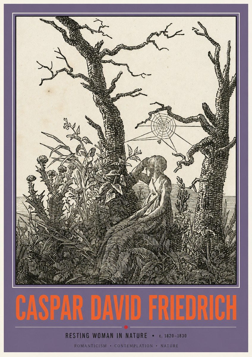 Caspar David Friedrich Resting Woman in Nature No2 - Plakát