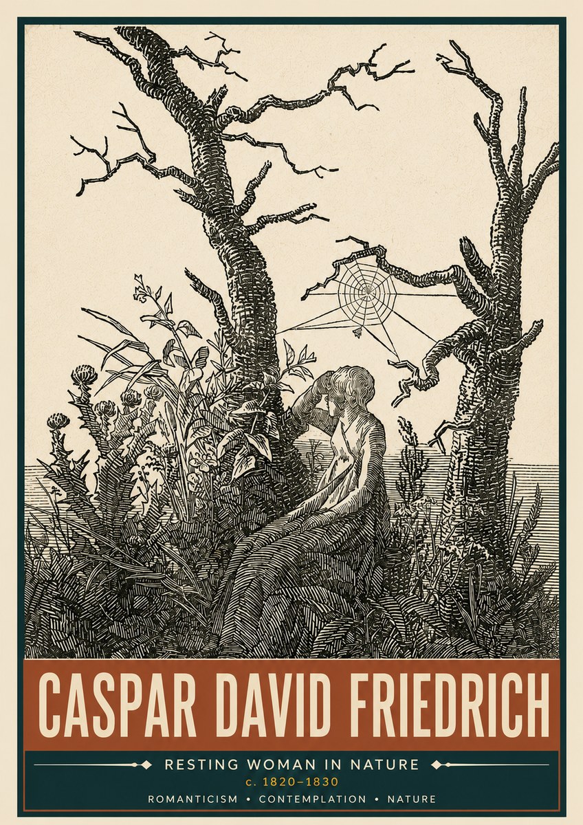 Caspar David Friedrich Resting Woman in Nature No5 - Plakát
