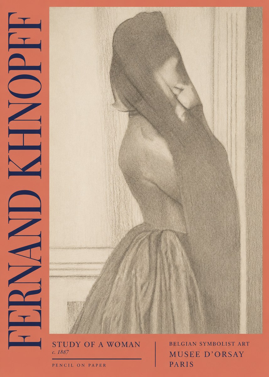 Fernand Khnopff Study of a Woman No2 - Plakát