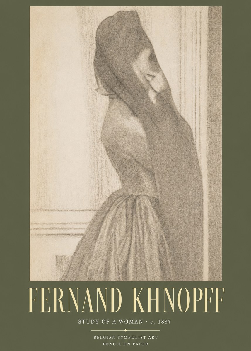 Fernand Khnopff Study of a Woman No3 - Plakát