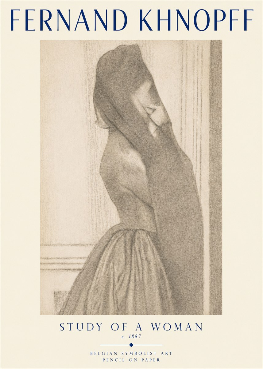 Fernand Khnopff Study of a Woman No5 - Plakát