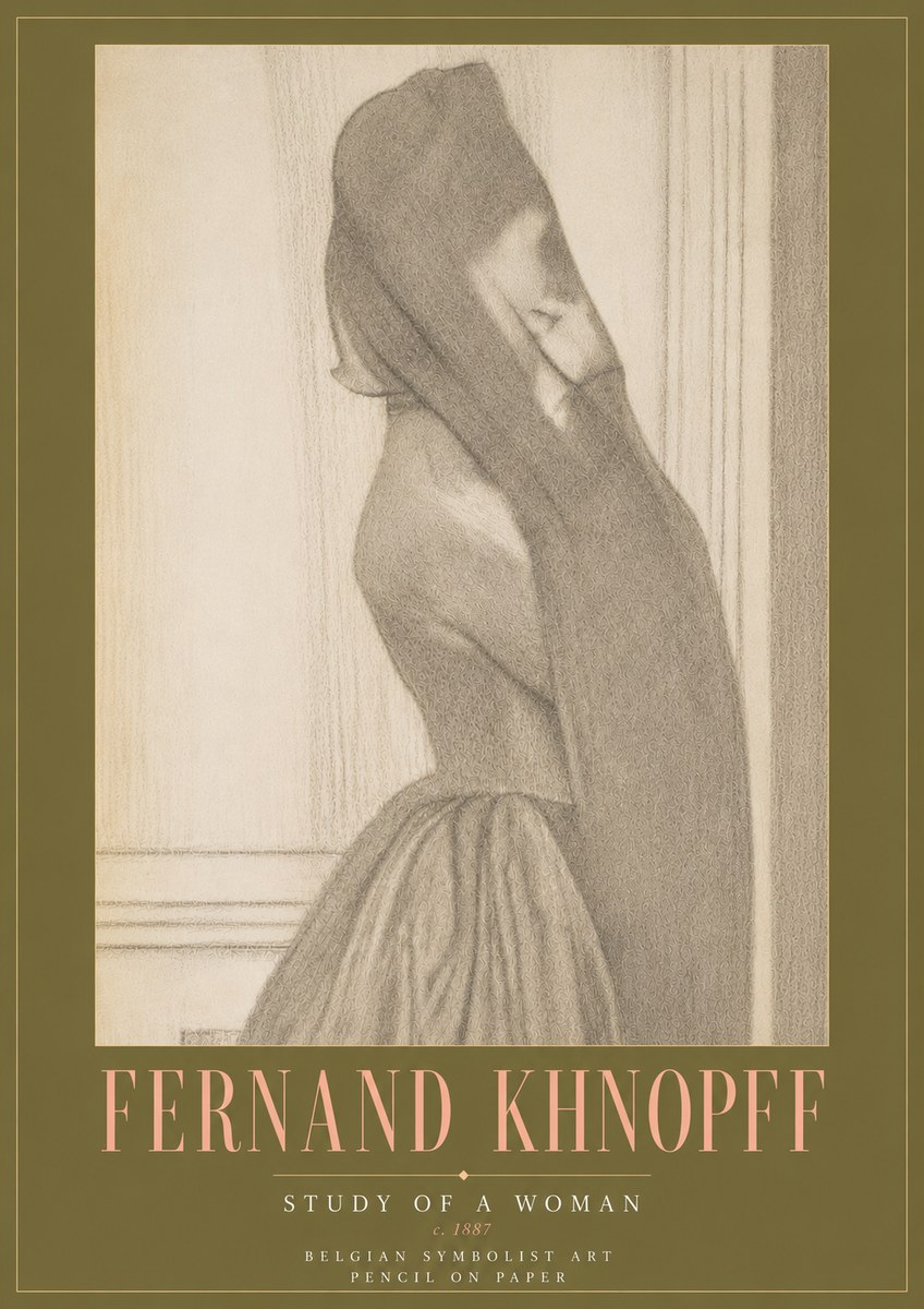 Fernand Khnopff Study of a Woman No6 - Plakát