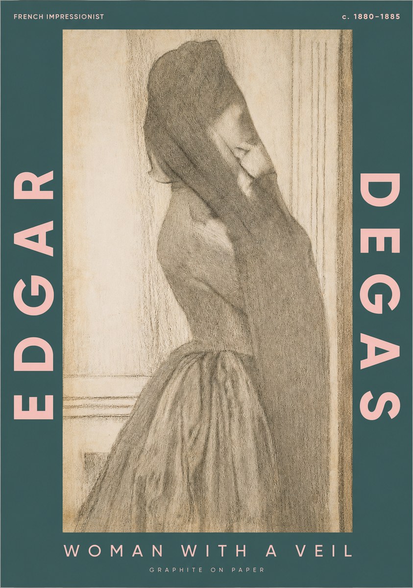 Edgar Degas Woman with a Veil No2 - Plakát