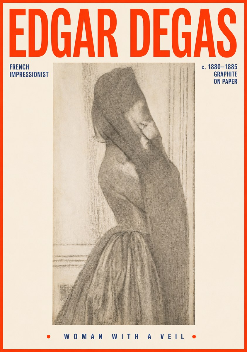 Edgar Degas Woman with a Veil No4 - Plakát
