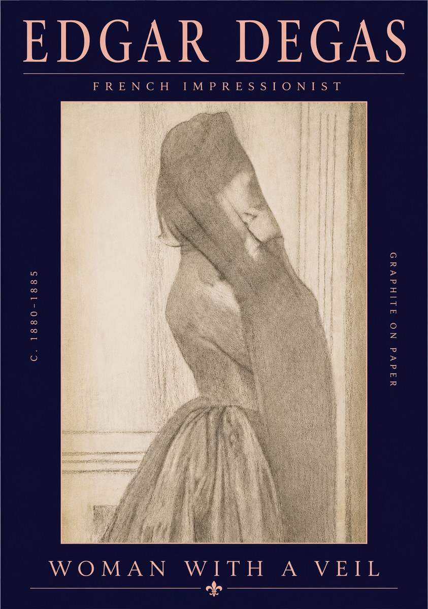 Edgar Degas Woman with a Veil No5 - Plakát
