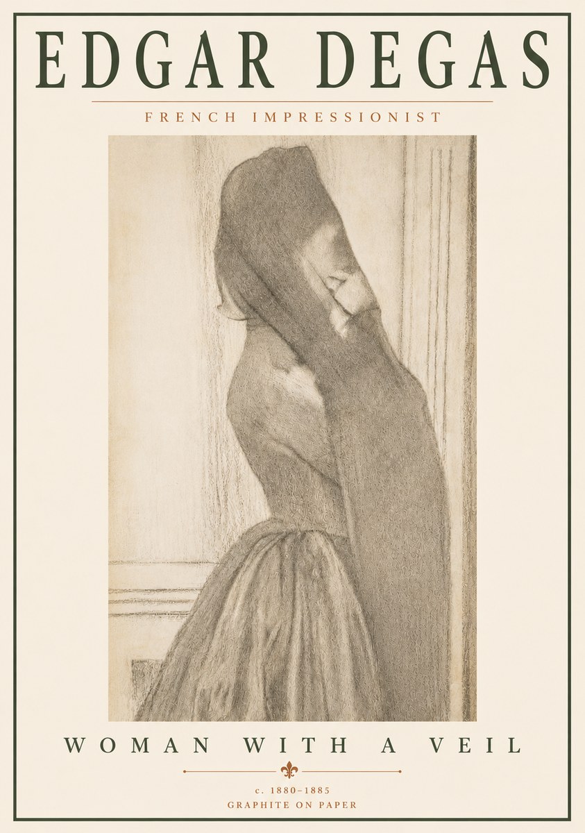 Edgar Degas Woman with a Veil No6 - Plakát