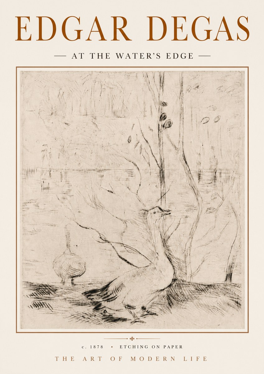 Edgar Degas At the Water's Edge No5 - Plakát
