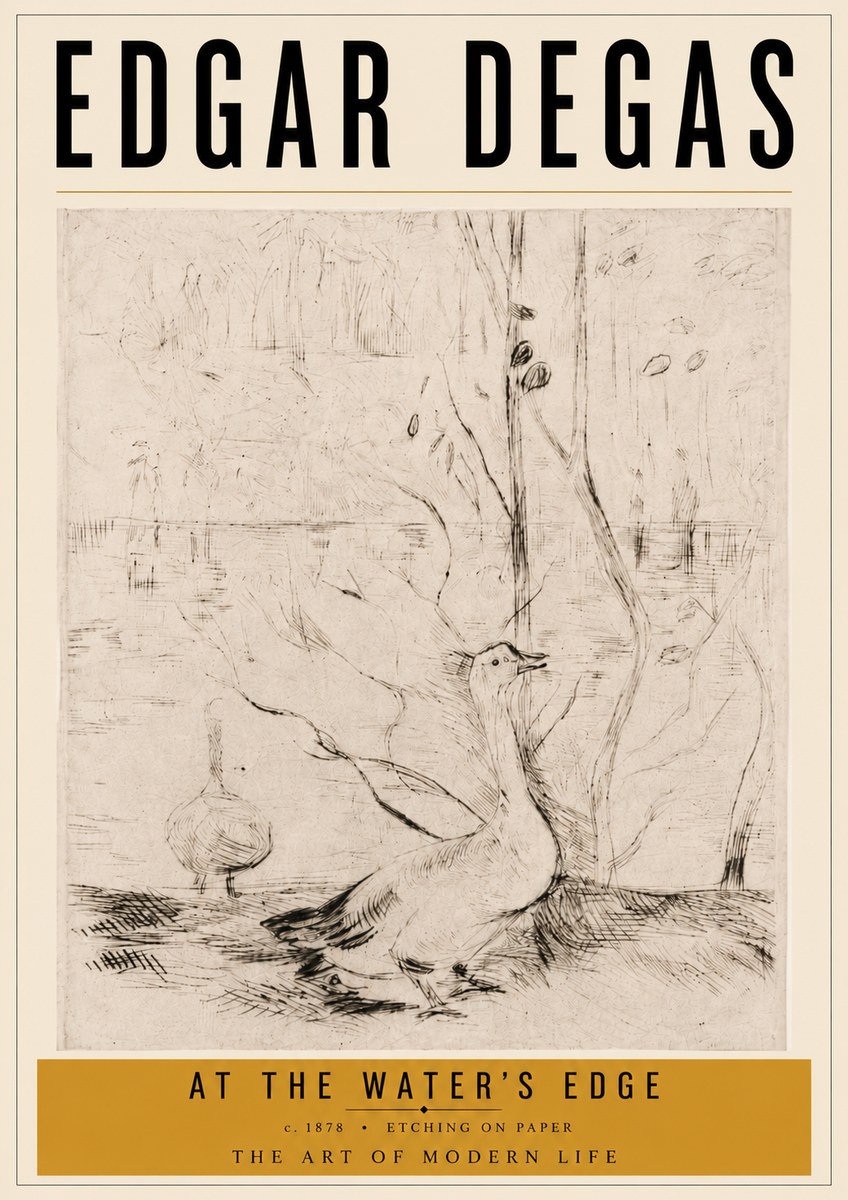 Edgar Degas At the Water's Edge No6 - Plakát