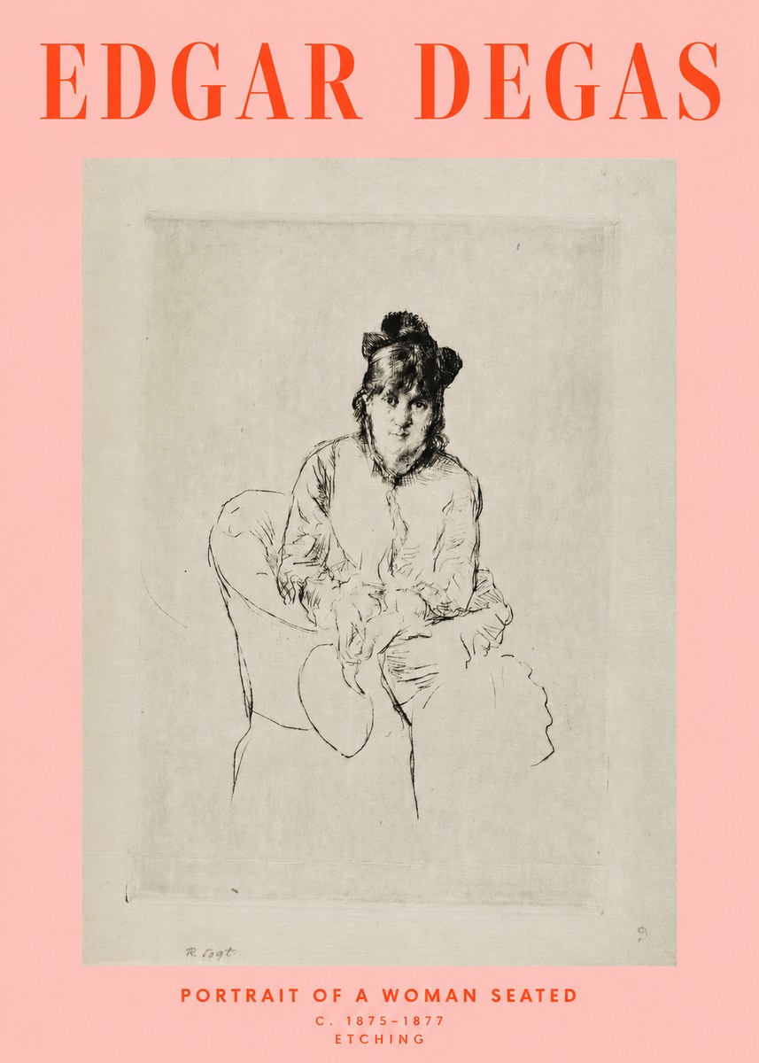 Edgar Degas Portrait of a Woman Seated No2 - Plakát