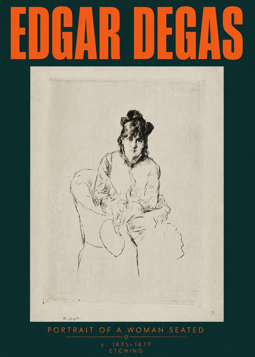 Edgar Degas Portrait of a Woman Seated No3 - Plakát