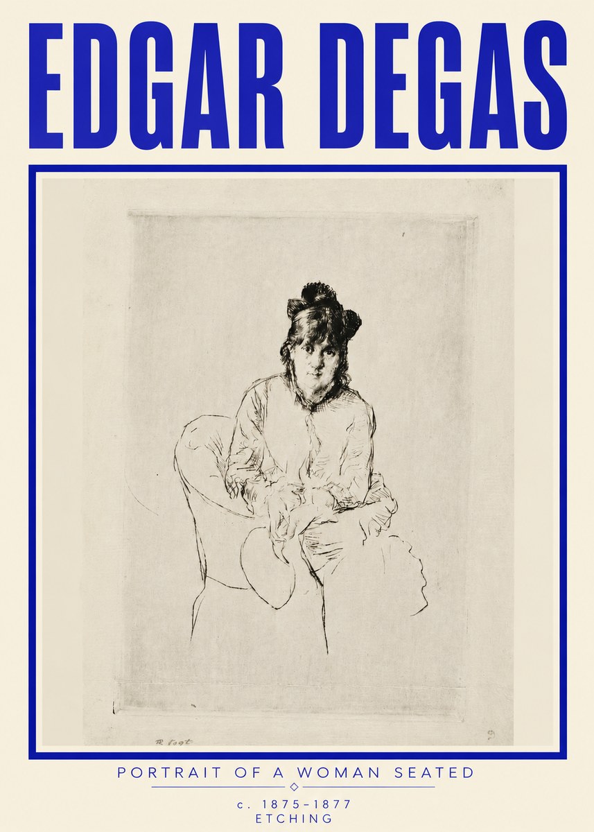 Edgar Degas Portrait of a Woman Seated No4 - Plakát