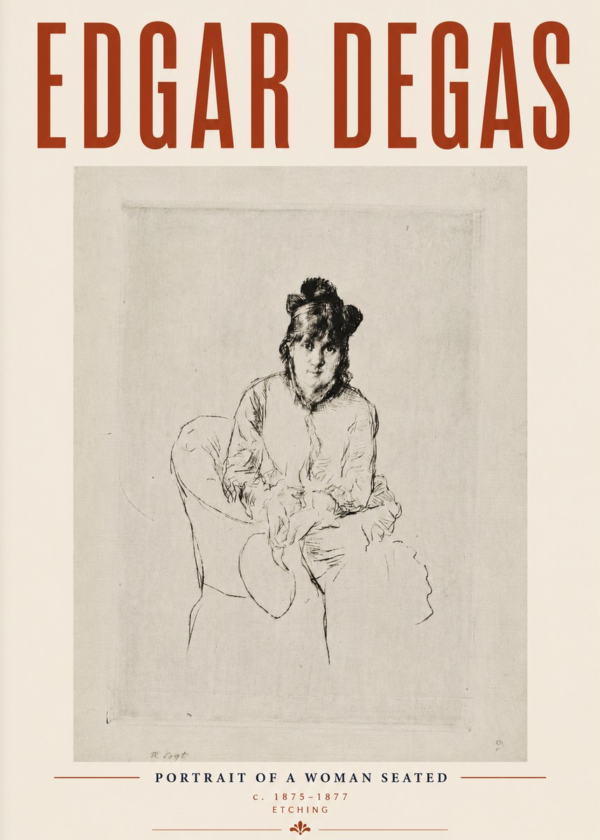Edgar Degas Portrait of a Woman Seated No6 - Plakát