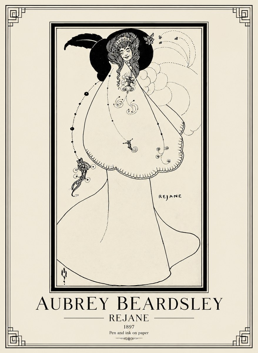 Aubrey Beardsley Rejane I No1 - Plakát