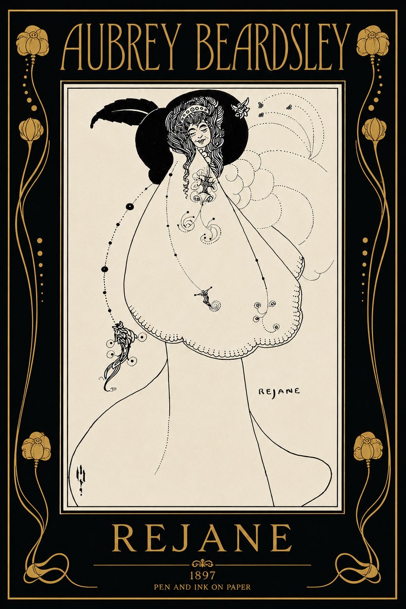 Aubrey Beardsley Rejane I No5 - Plakát