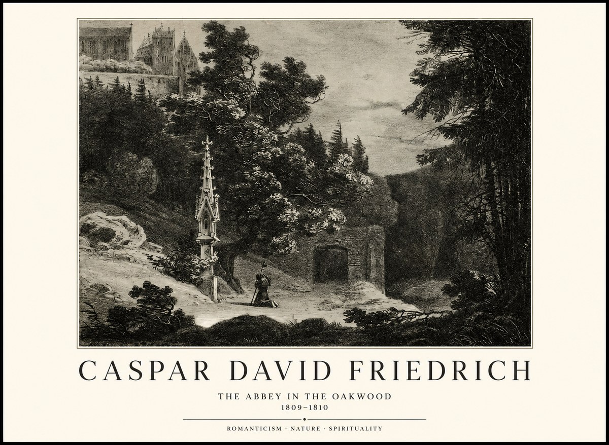 Caspar David Friedrich The Abbey in the Oakwood No1 - Plakát