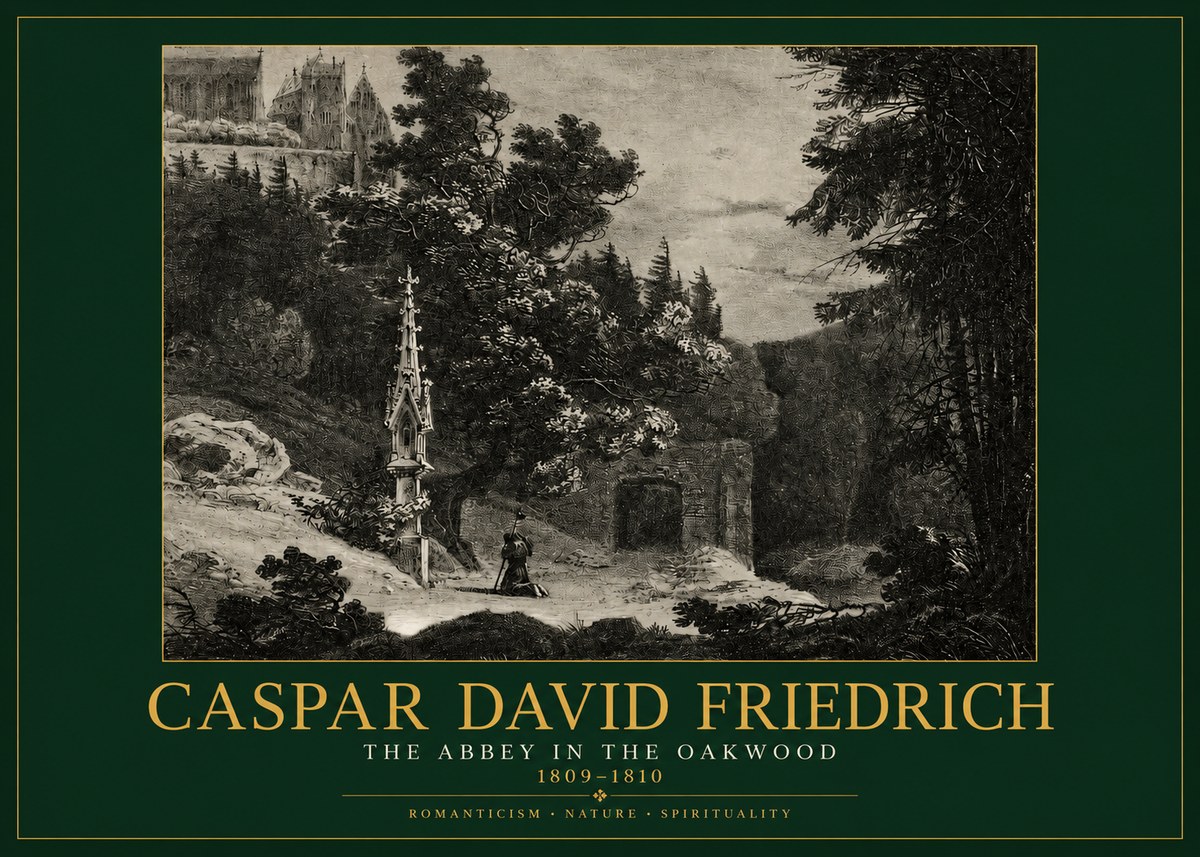 Caspar David Friedrich The Abbey in the Oakwood No2 - Plakát