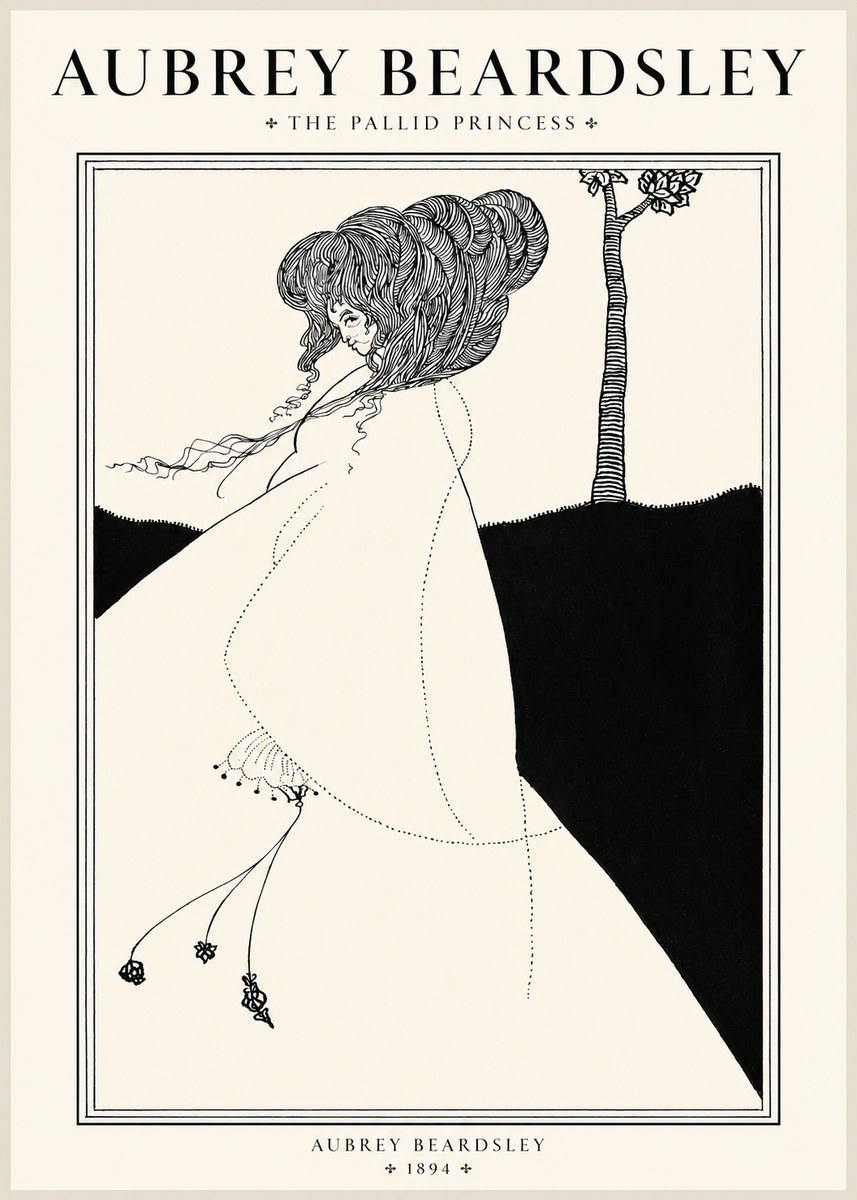 Aubrey Beardsley The Pallid Princess No1 - Plakát
