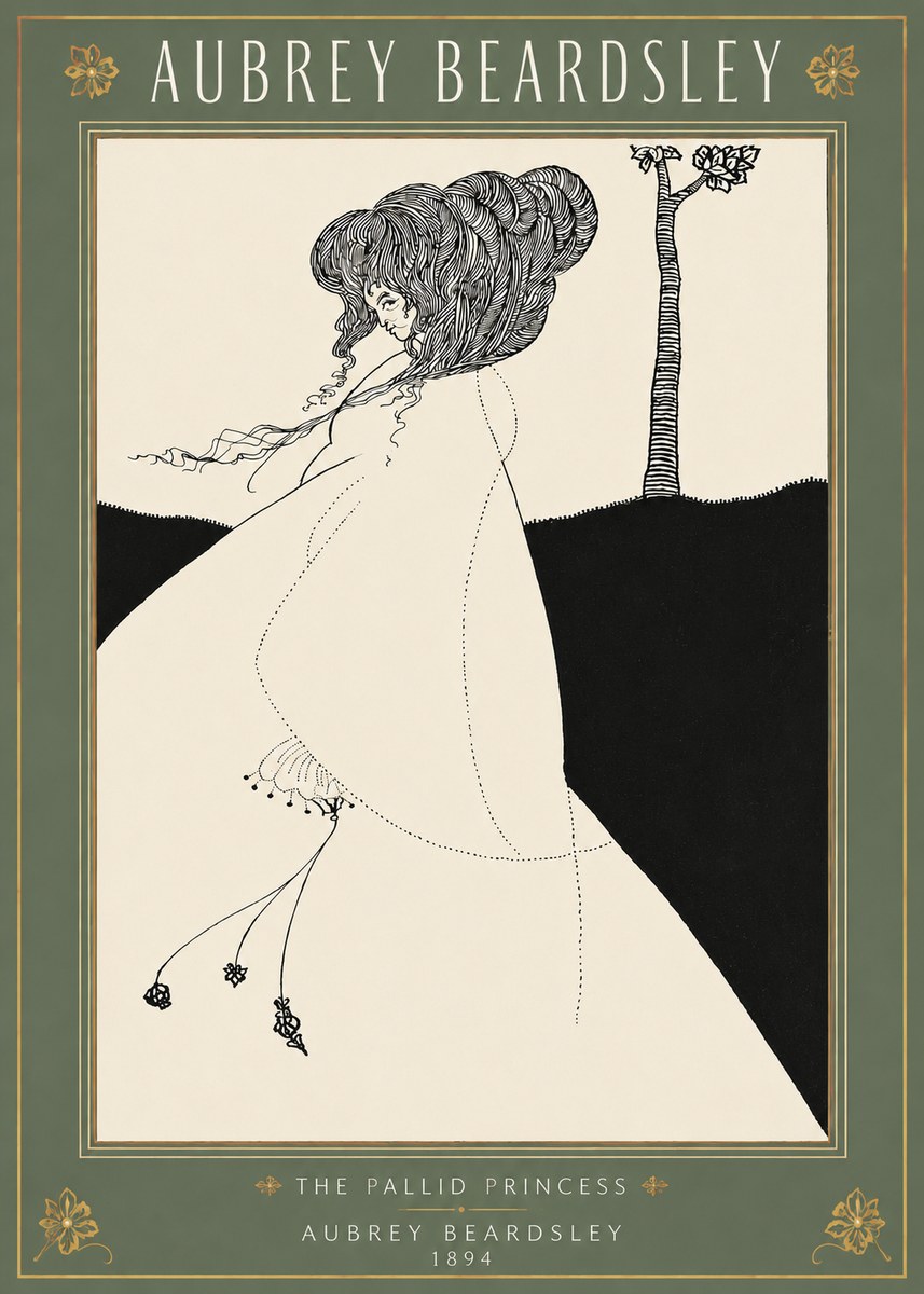 Aubrey Beardsley The Pallid Princess No3 - Plakát