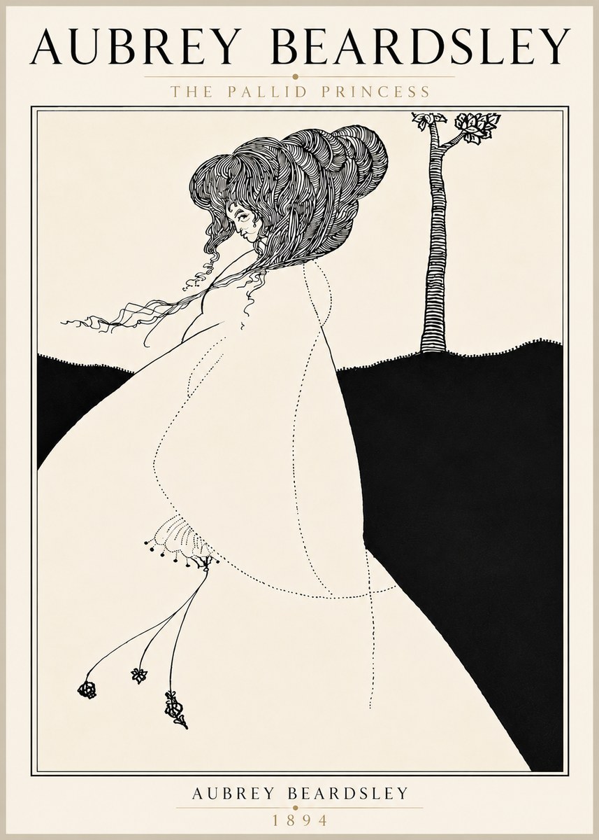 Aubrey Beardsley The Pallid Princess No6 - Plakát