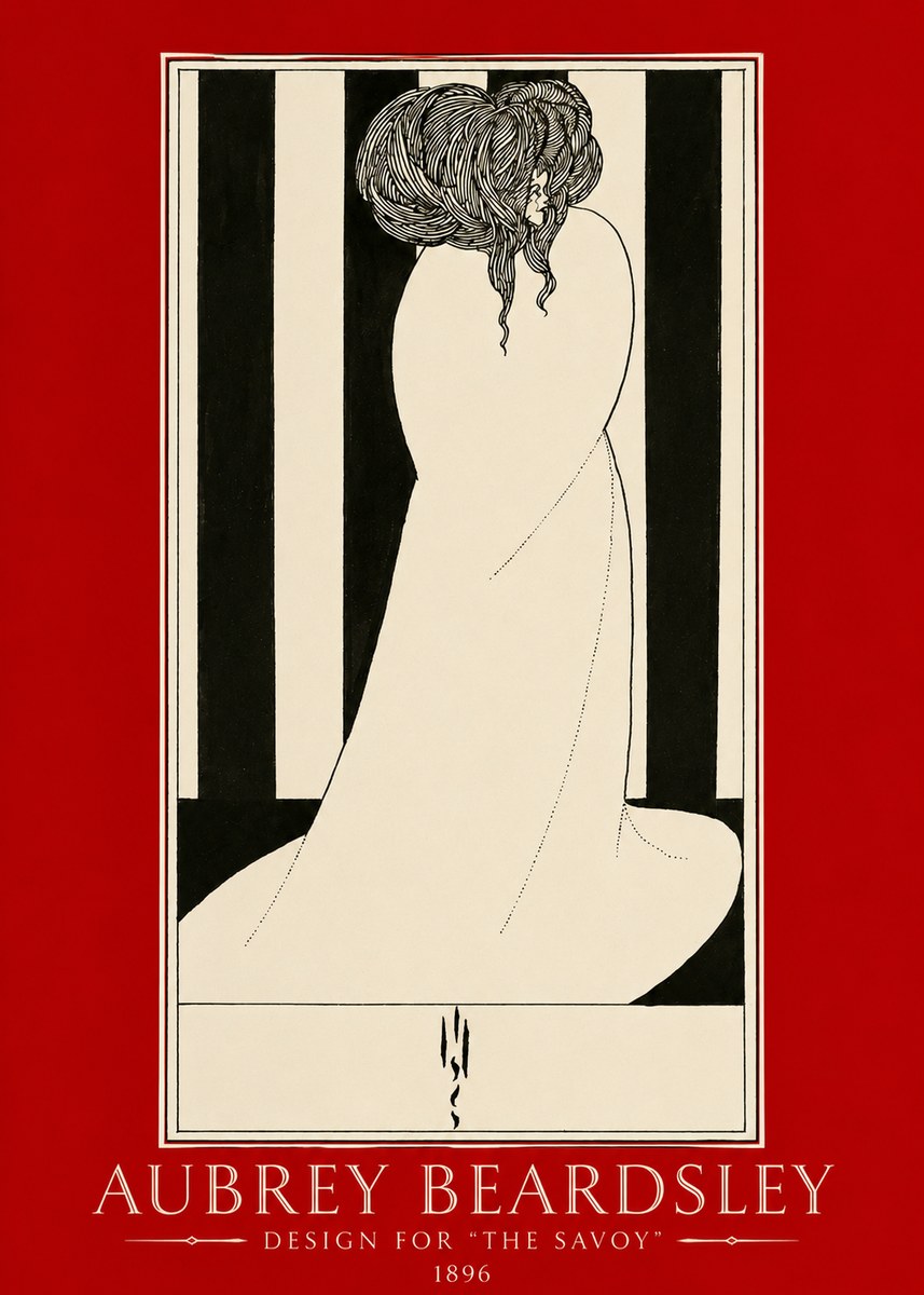 Aubrey Beardsley One of Six Designs for 'the Savoy' No2 - Plakát