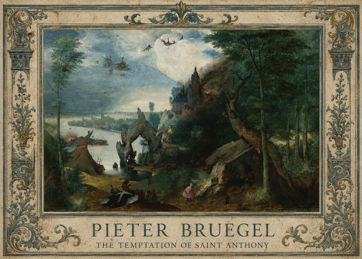 Pieter Bruegel The Temptation of Saint Anthony No1 - Plakát