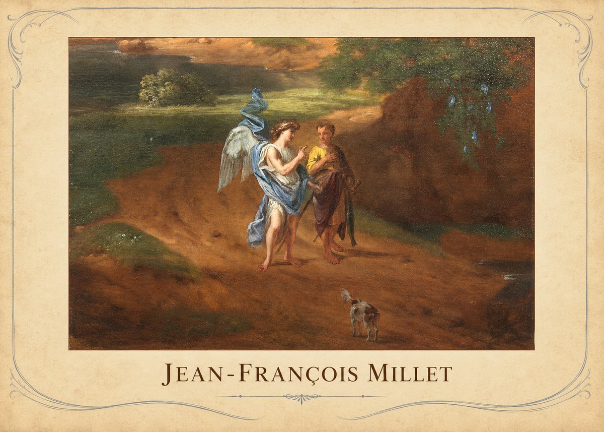 Jean-François Millet Tobias and the Angel No3 - Plakát