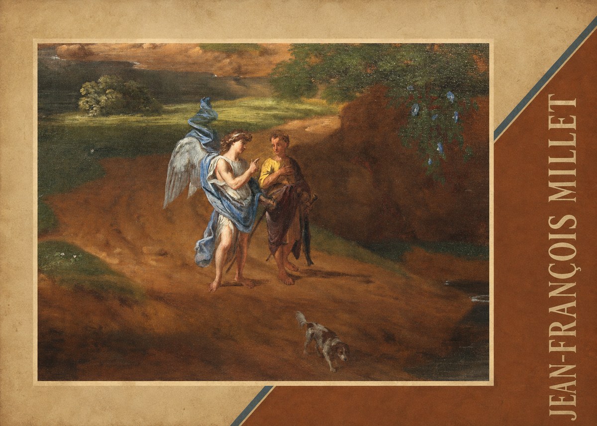 Jean-François Millet Tobias and the Angel No5 - Plakát
