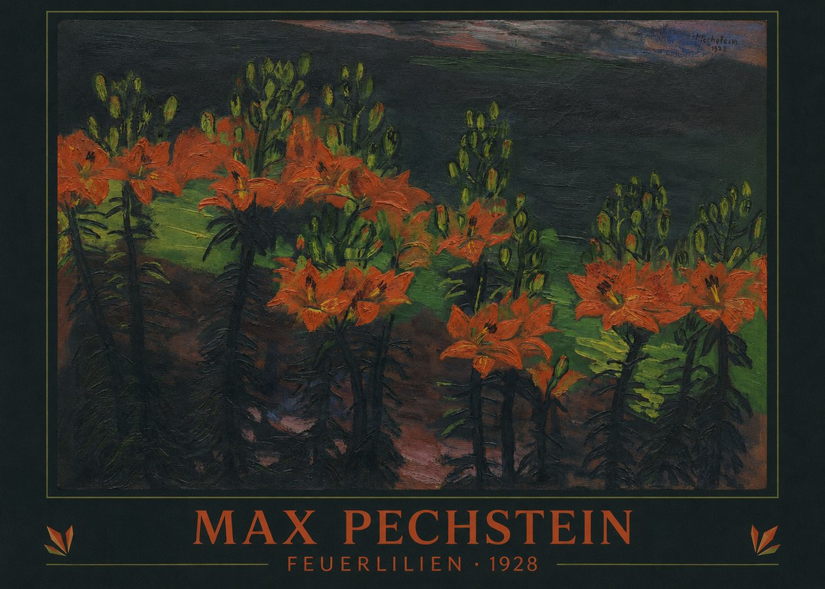 Max Pechstein Feuerlilien No3 - Plakát