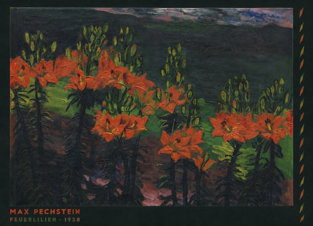 Max Pechstein Feuerlilien No6 - Plakát