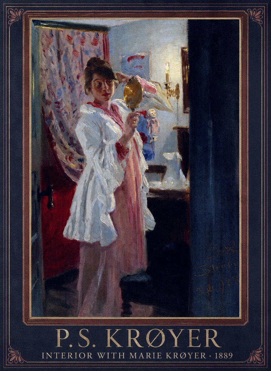 P.S. Krøyer Interior with Marie Krøyer No1 - Plakát