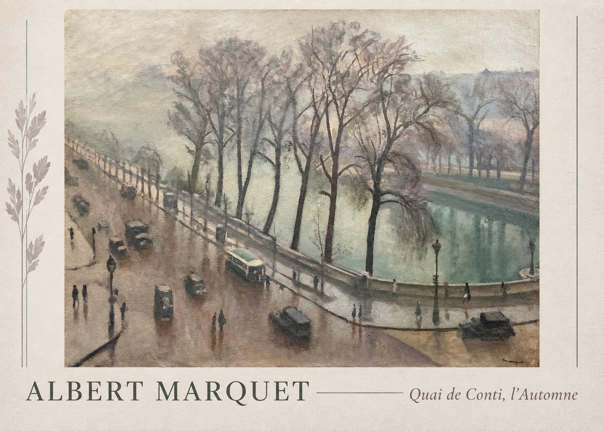 Albert Marquet Quai De Conti, L'automne No1 - Plakát