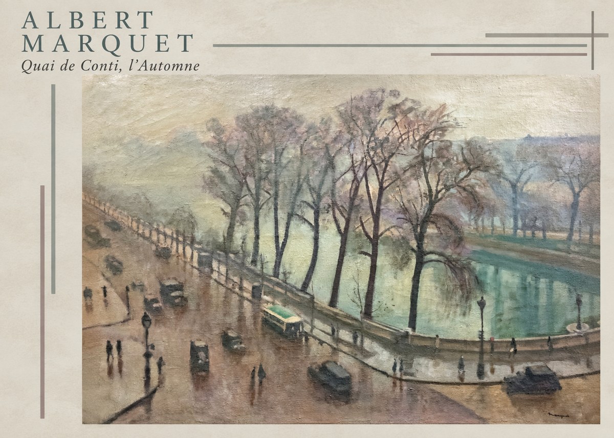 Albert Marquet Quai De Conti, L'automne No3 - Plakát