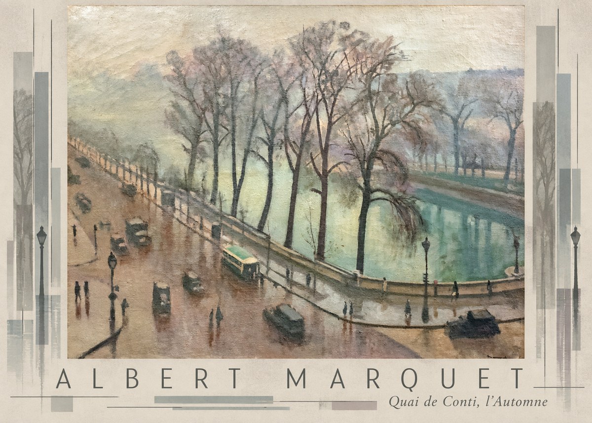 Albert Marquet Quai De Conti, L'automne No6 - Plakát