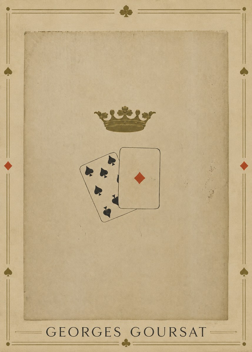 Georges Goursat Crown and Playing Cards No1 - Plakát