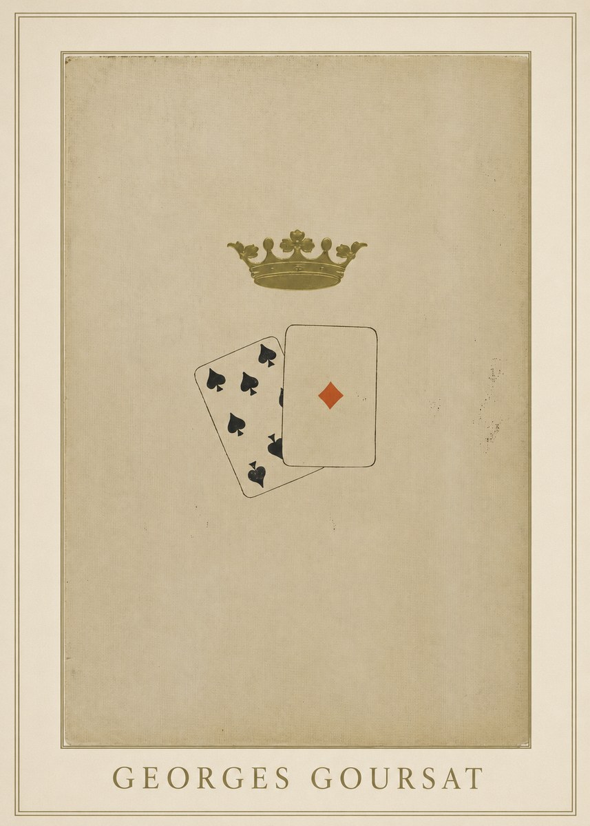Georges Goursat Crown and Playing Cards No3 - Plakát